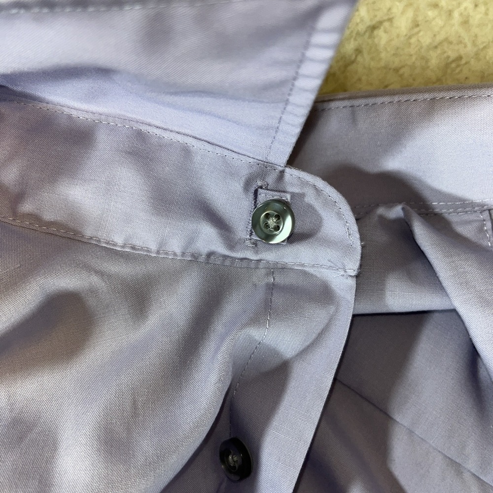 Stafford Super Shirt Performance Dress Shirt 16.5 34/35 Lavender Classic Fit - Picture 16 of 16
